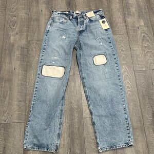 Womens Blue Jeans with Patchwork